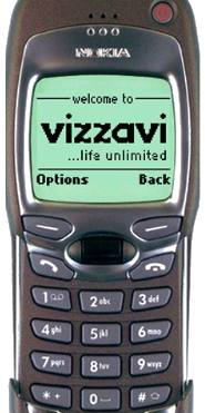 WAP Phone showing Vizzavi Mobile Portal