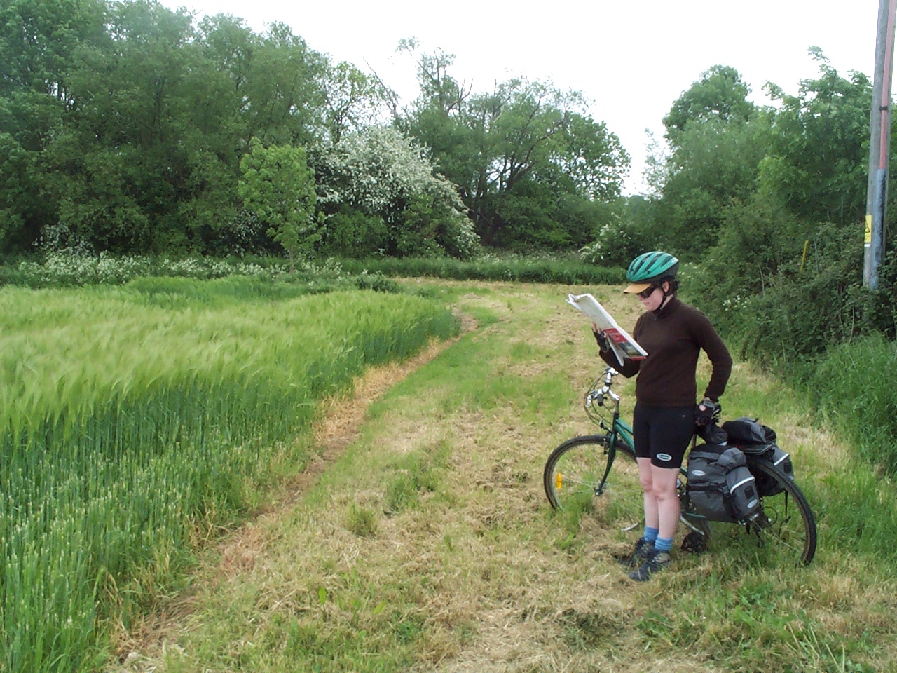 Checking our route on the bridle path